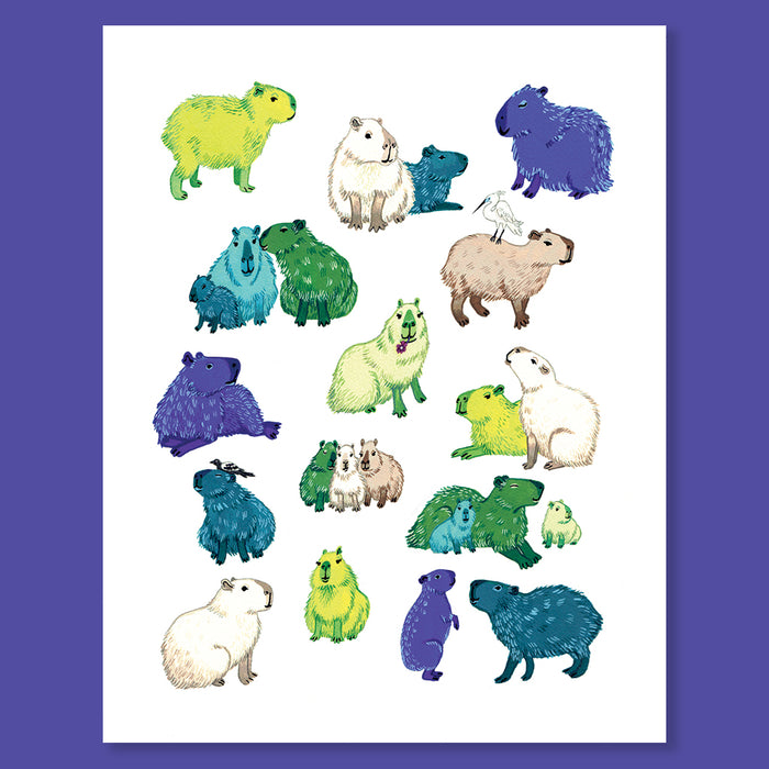 Capybara Crowd Print