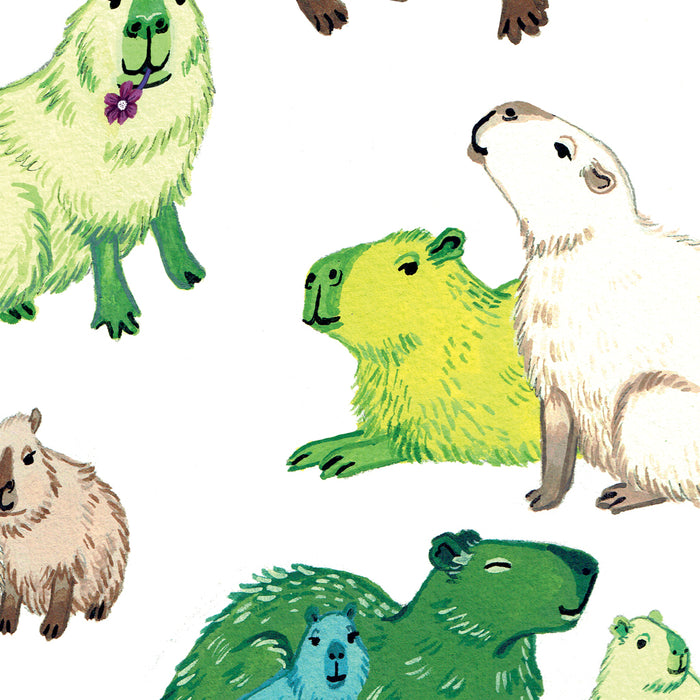 Capybara Crowd Print